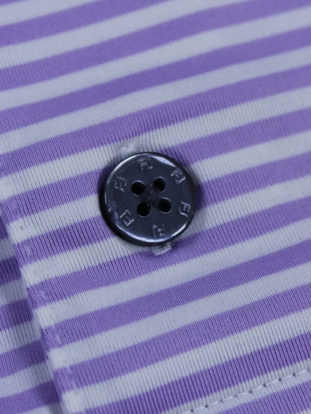 FootJoy (FJ) Men's Performance Golf Polo – Size L – Purple and White Stripes - Picture 4 of 9